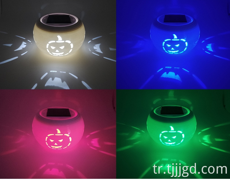 Pumpkin Ceramic Solar Lawn Lamp